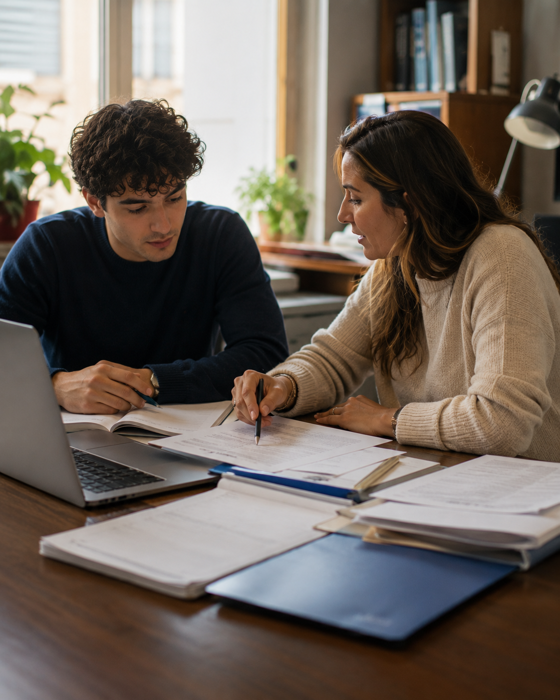 Students receiving admissions and academic support